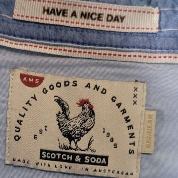 SCOTCH & SODA Large Men's Long Sleeve Button Down Shirt With Locker Loops Stripe - Picture 6 of 13